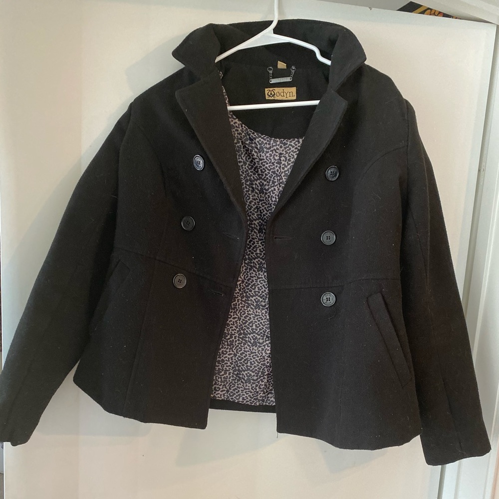 Black trench winter coat